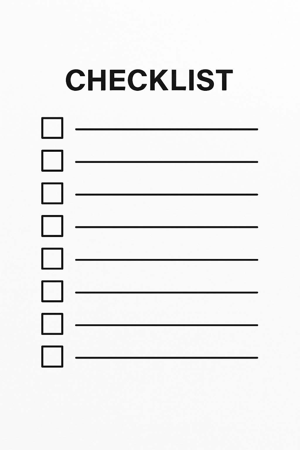 check liste nettoyage